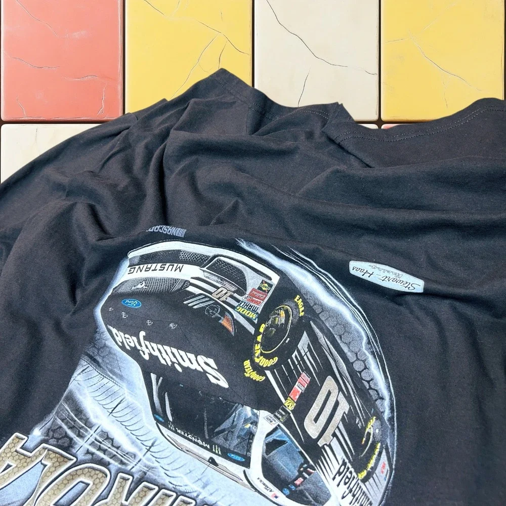 VTG Nascar Racing Long sleeve Shirt Y2K Men 2XL Black‎ Aric Almirola Mustang Tee